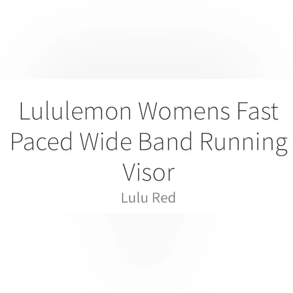 Lululemon Womens Fast Paced Wide Band Running Visor Lulu Red